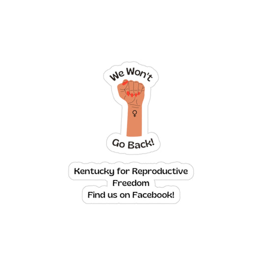Kentucky for Reproductive Freedom Collection Transparent Outdoor Stickers, Die-Cut, 1pcs